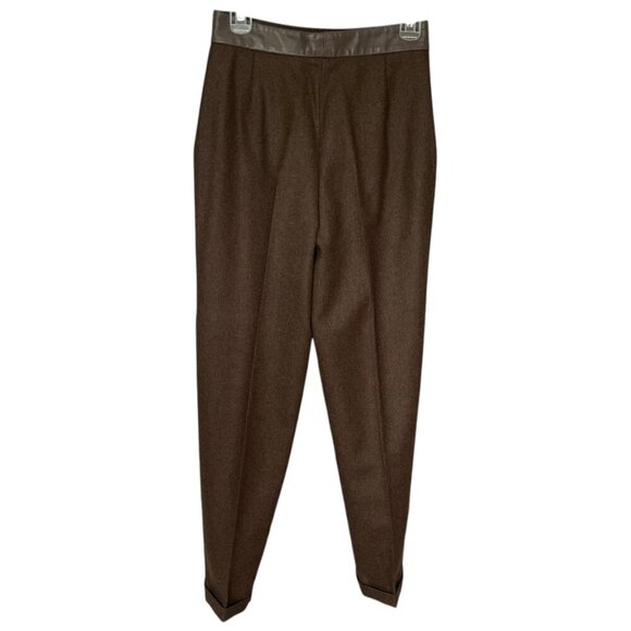 Le Painty Womens VTG Wool Trousers Sz 26X28 Brown Quiet Luxury Old Money Capsule - Picture 2 of 7